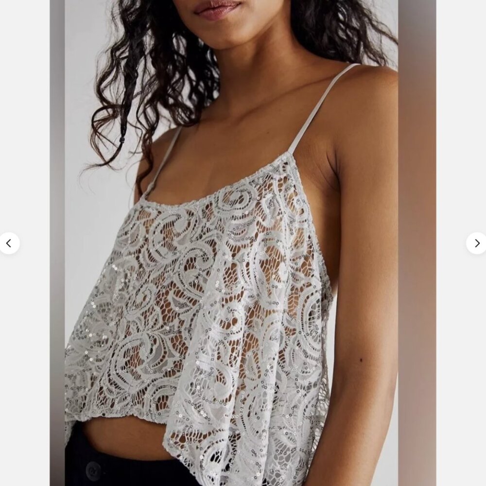 NWT Free People Best Idea Cami Tank Top Lace Blouse